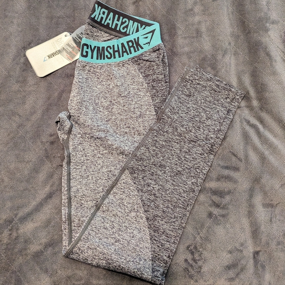 Gymshark leggings in Charcoal & Teal, size M